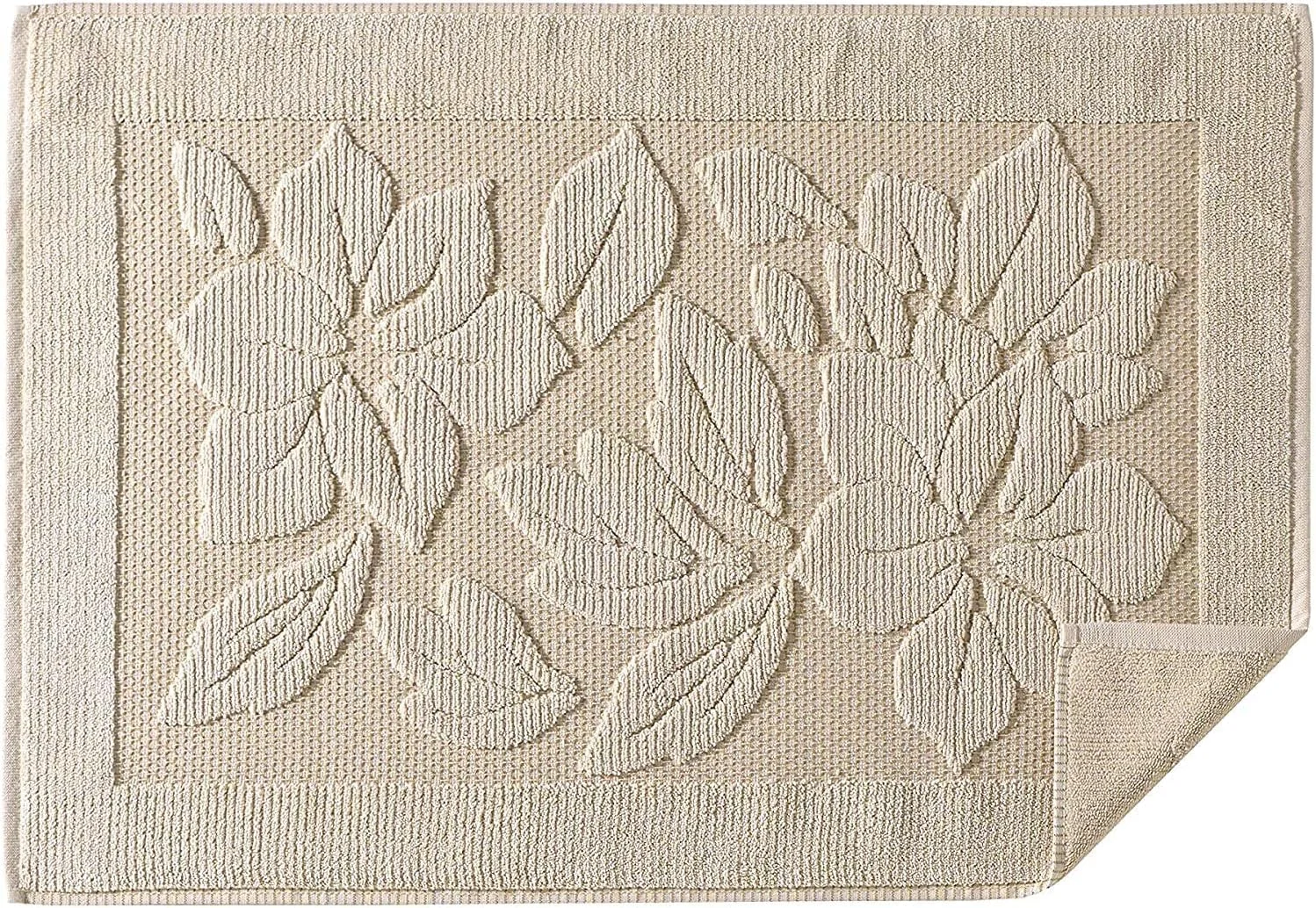 Astrea Textiles Alfombra de Baño 100% Algodón Turco con Diseño Floral