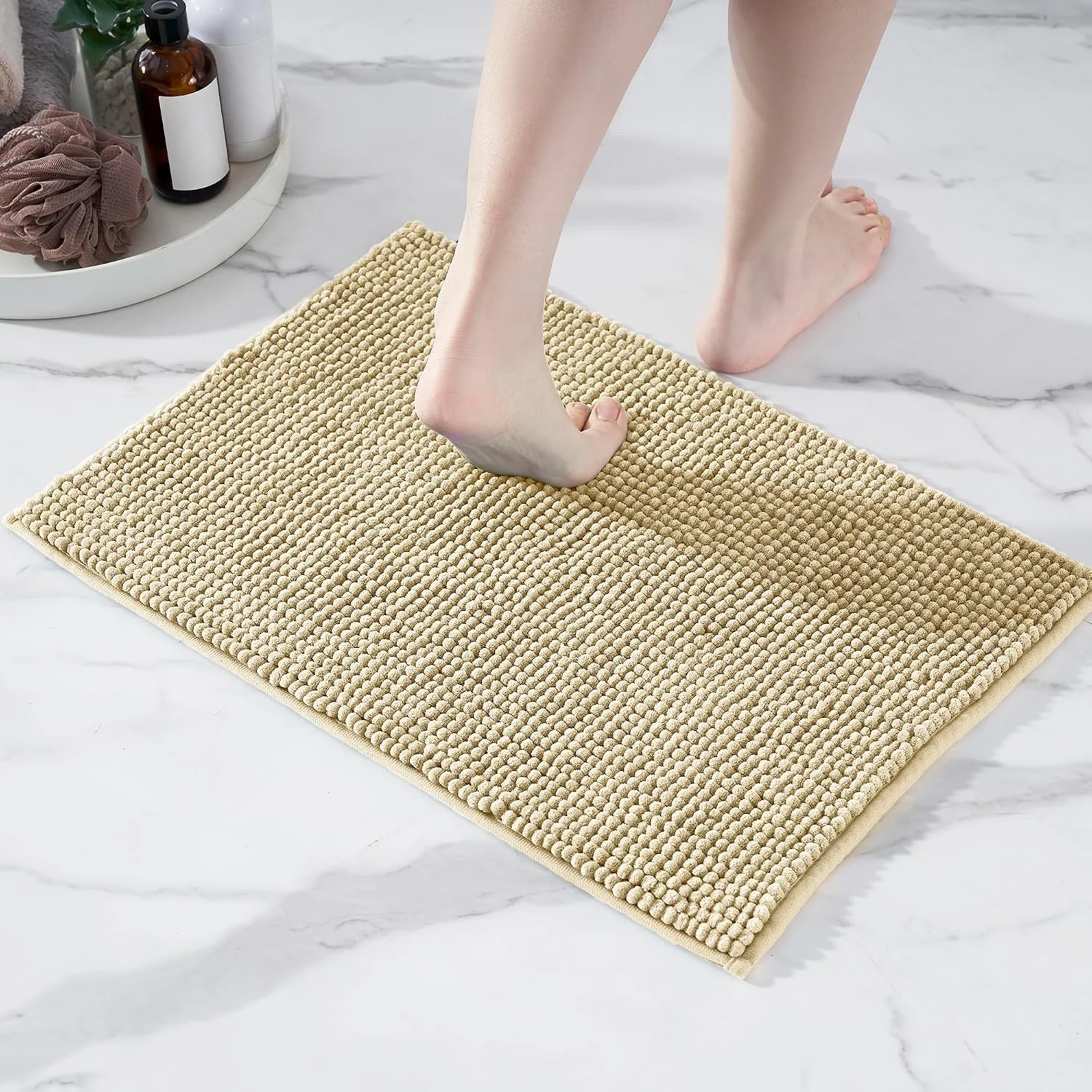 Decomira Alfombra de Baño de Chenilla Antideslizante