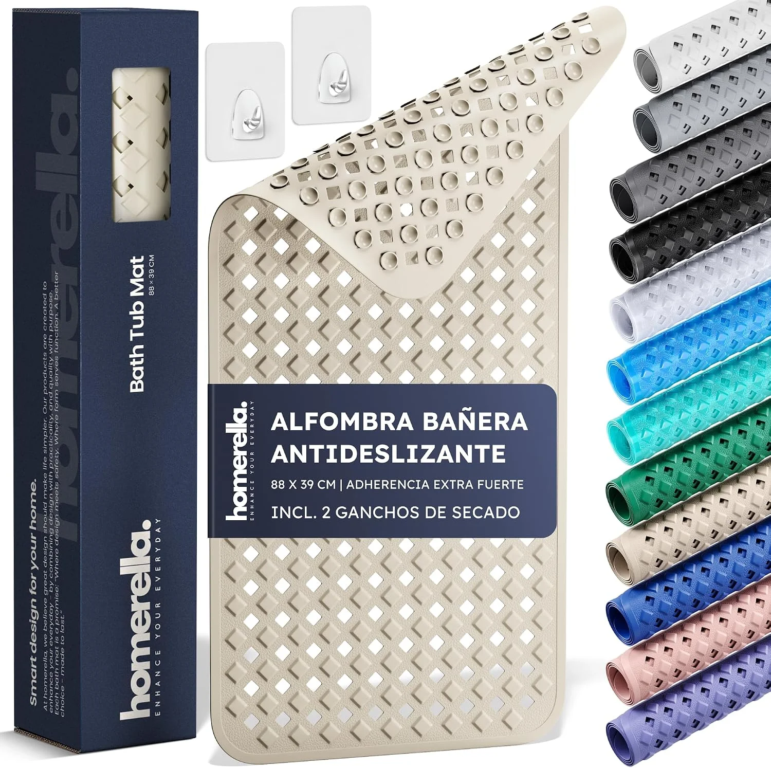 homerella Alfombra Bañera Antideslizante 88x39 cm