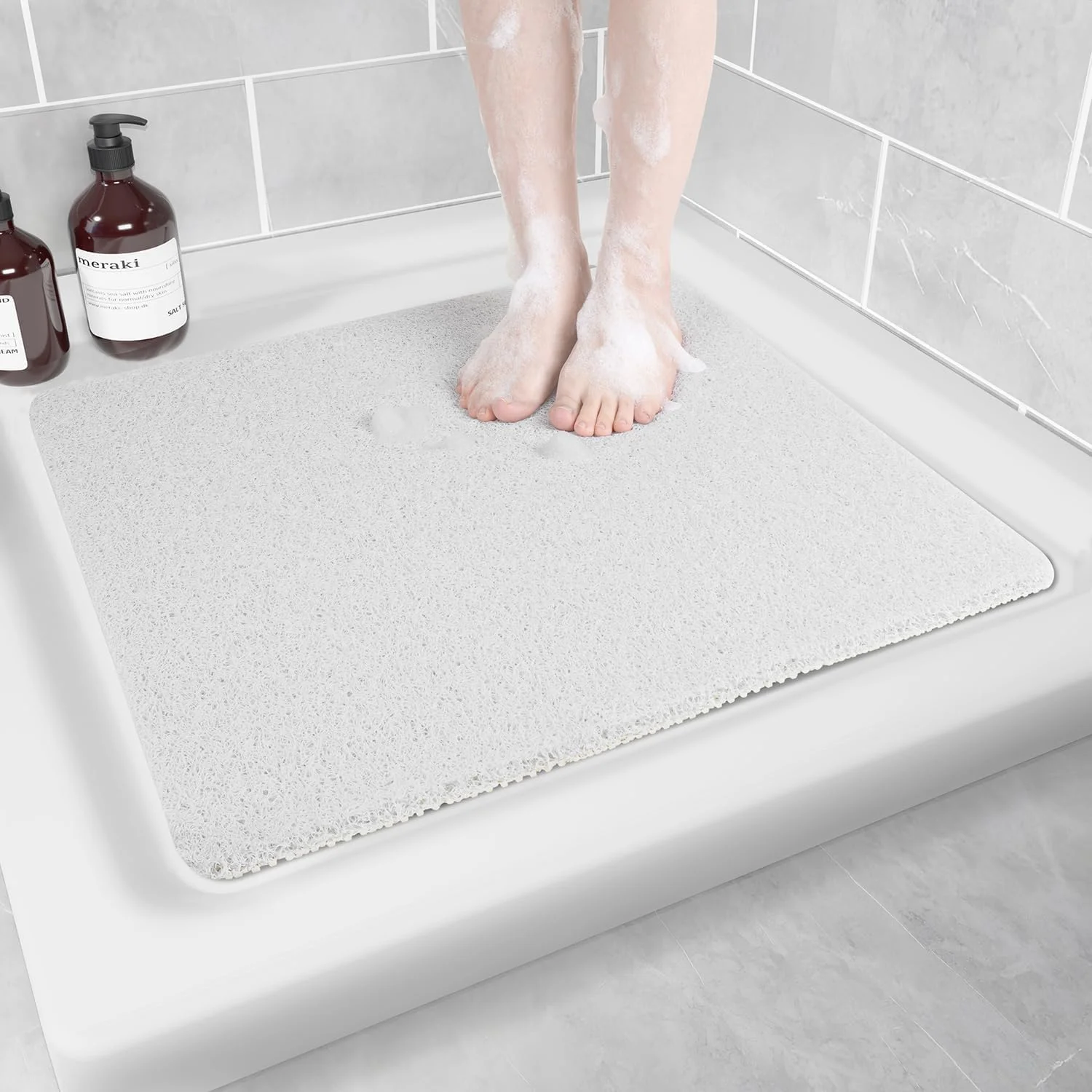 KAZOLEN Alfombra de Ducha Antideslizante Grande 80x80 cm
